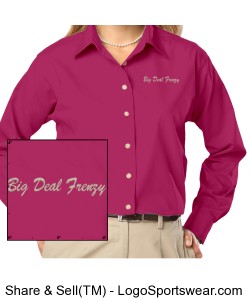 Ladies Long Sleeve Stain Release Poplin Design Zoom